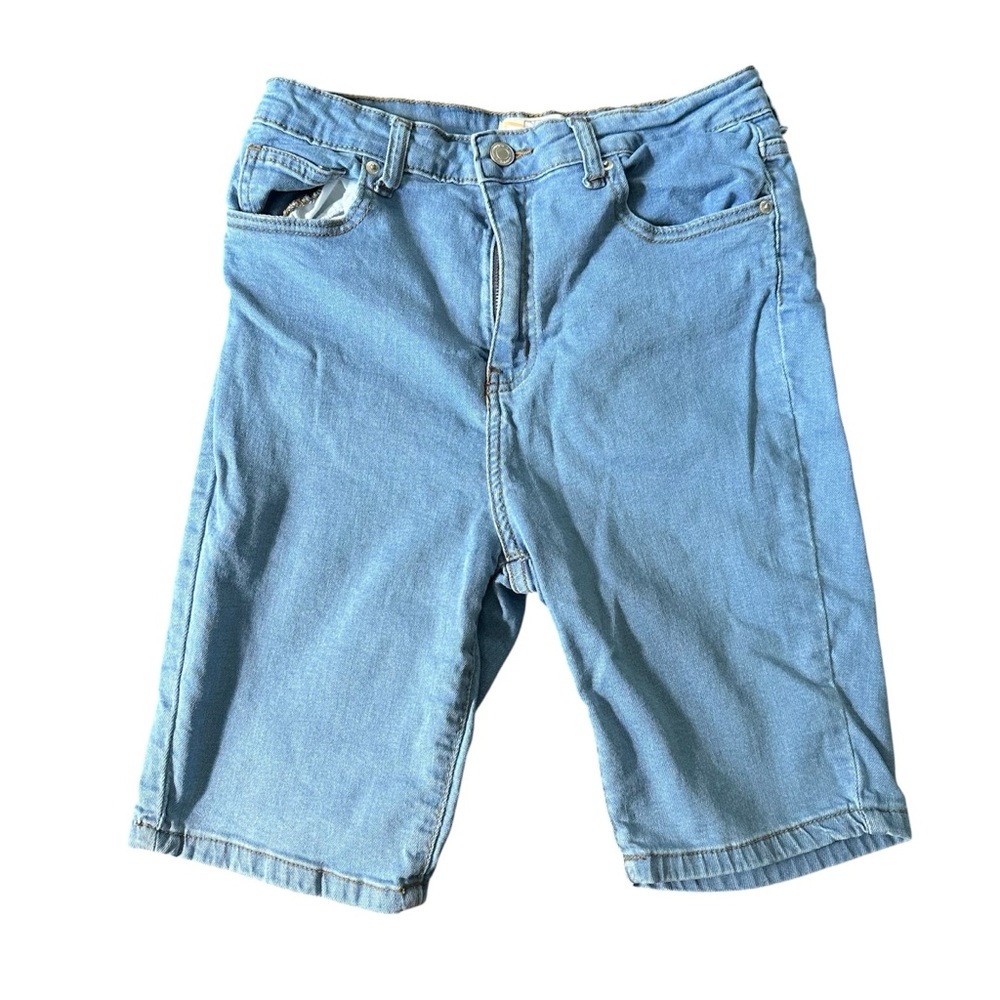 DON'T THINK TWICE x ASOS Skinny Denim Light Blue Shorts Size US 8